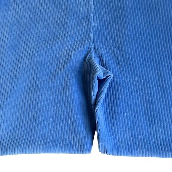 Aerie Sz L Light Blue Groove-on Velour High Waisted Flared Pants Loungewear - Picture 12 of 16